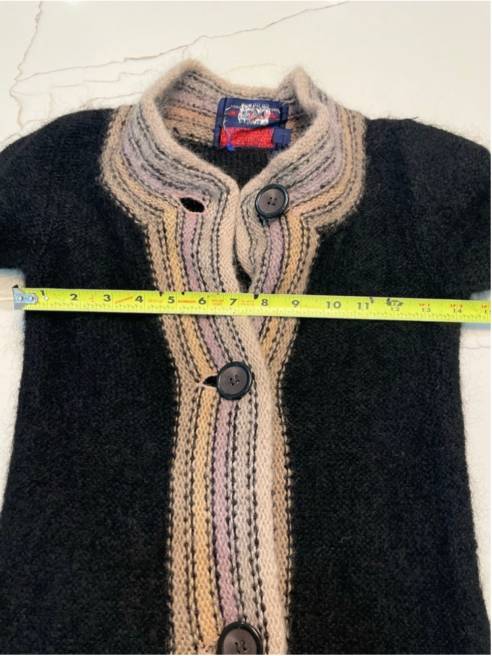 VTG 70s Renee Tener Outlander Long Duster Knit Jacket Festival Fairy Grunge Goth - Picture 8 of 8